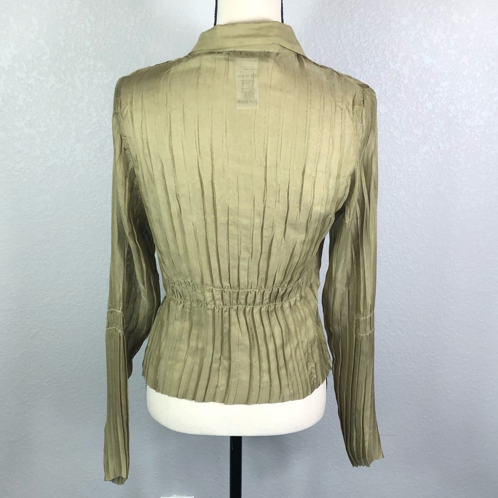 Cotlac Pleated Button-Down Blouse - image 4